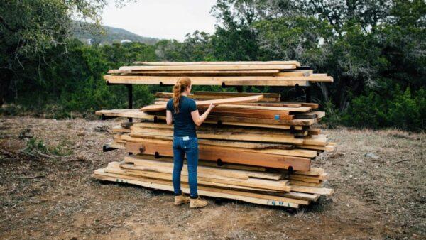 build a freestanding material rack 4