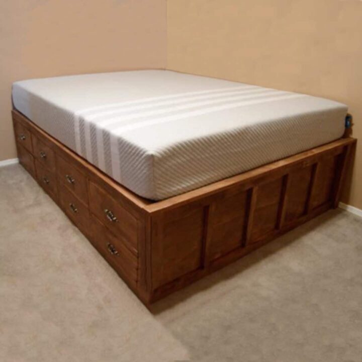 Queen Bed Frame With Storage Plans