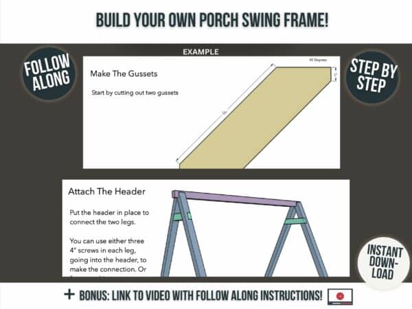 Porch swing frame blueprints