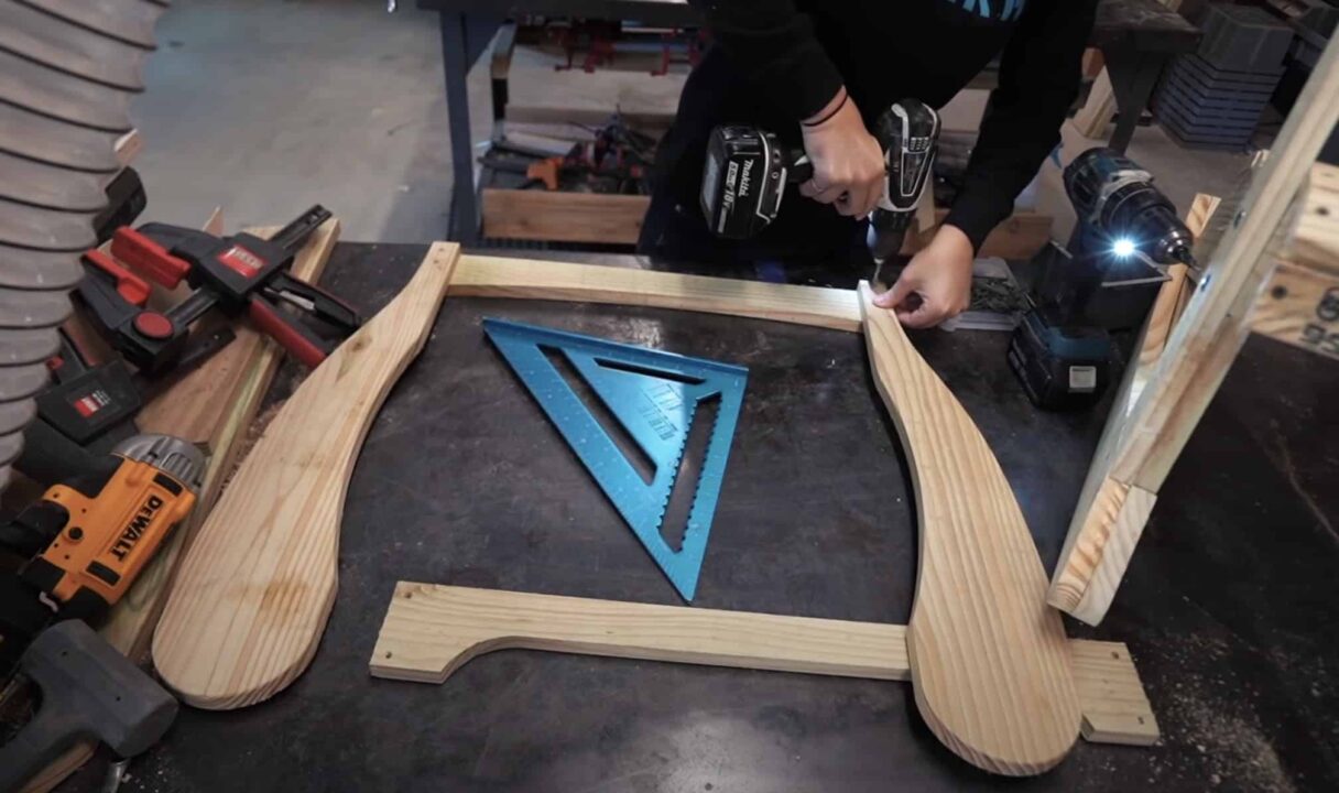 Attaching the arms to your DIY Adirondack Rocking Chair